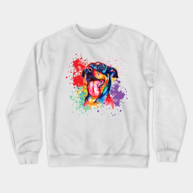 Colorful funny dog Crewneck Sweatshirt by  Memosh Everything 